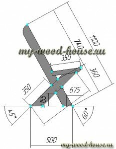 чертеж стойки скамейки
